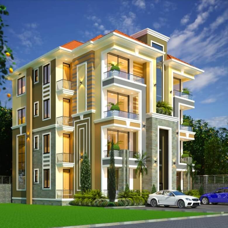 modern apartment complex in Muyenga